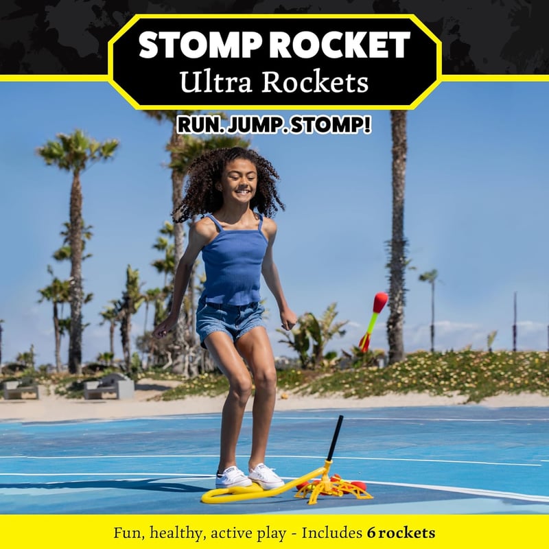 Outdoor Fun Stomp Rocket Launcher Set for Kids - 6 Rockets