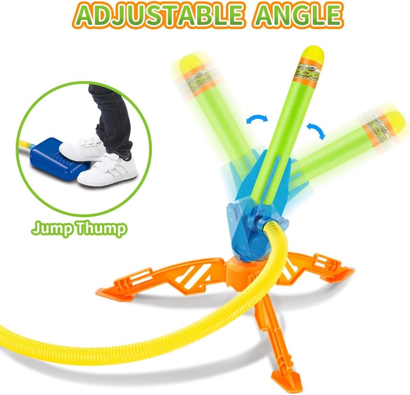 Kids' Outdoor Rocket Launcher Toy with 6 Foam Rockets