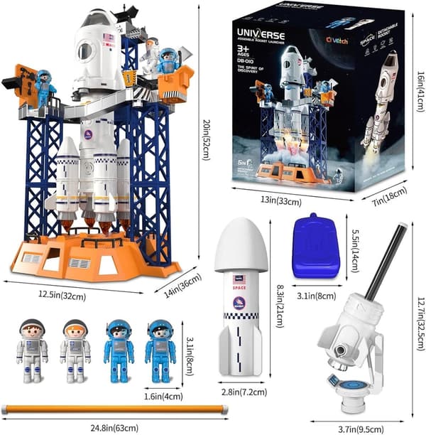 STEM Rocket Launcher Space Shuttle Toy for Ages 3-9