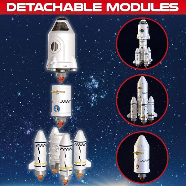 Rocket Ship Toy Set for Kids with Astronaut Figures