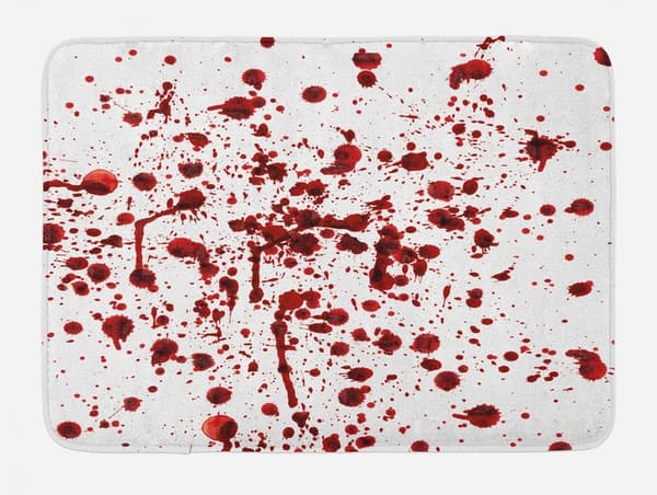 Halloween Horror Bath Mat - Bloodstain Design, Non-Slip, 30.2