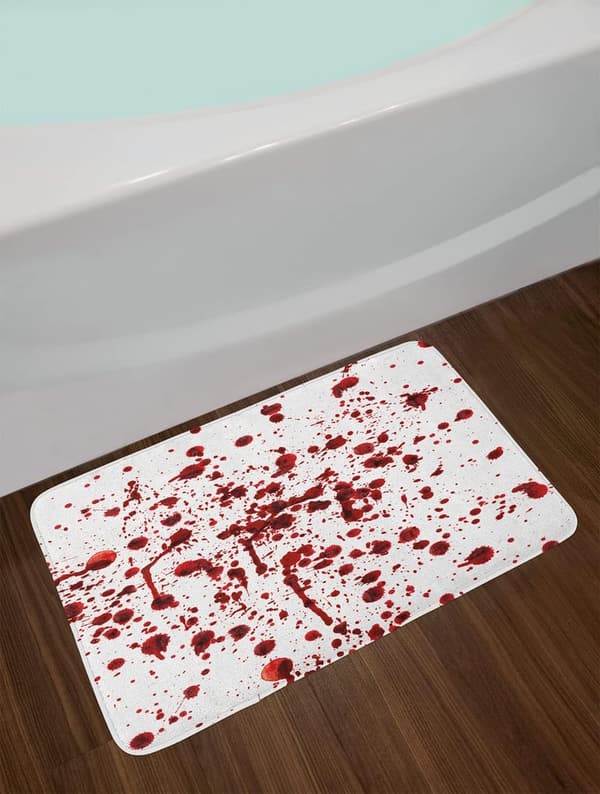 Halloween Horror Bath Mat - Bloodstain Design, Non-Slip, 30.2