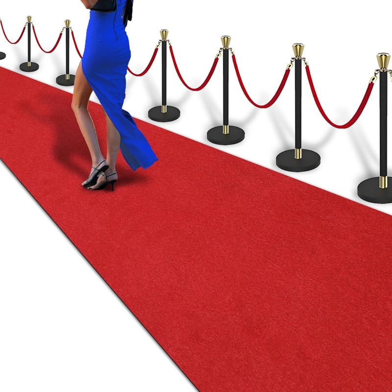 Red Carpet Runner - 3ft x 20ft, Extra Thick, Non-Slip for Events