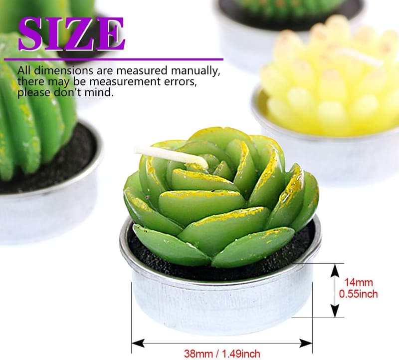Succulent Tealight Candles Set for Weddings & Housewarmings