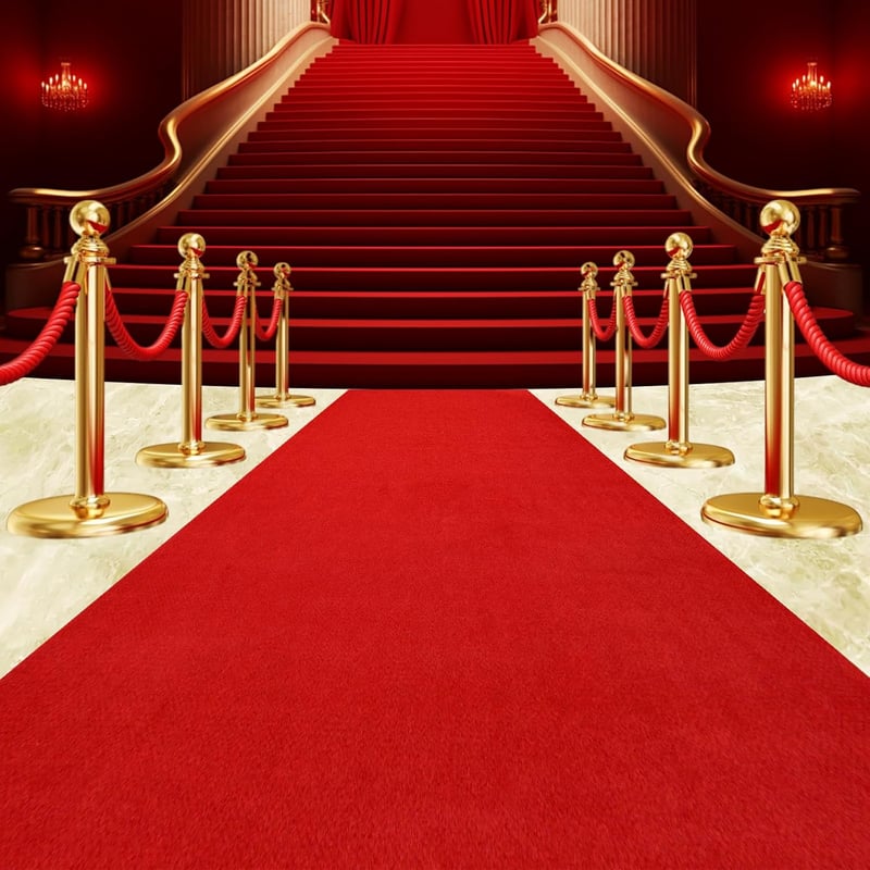 Waterproof Red Carpet Runner Rug for Weddings & Events, 3x15 Ft