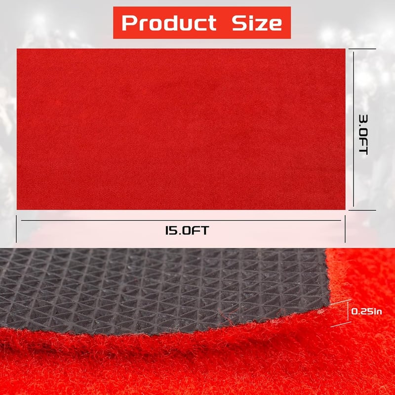 Waterproof Red Carpet Runner Rug for Weddings & Events, 3x15 Ft