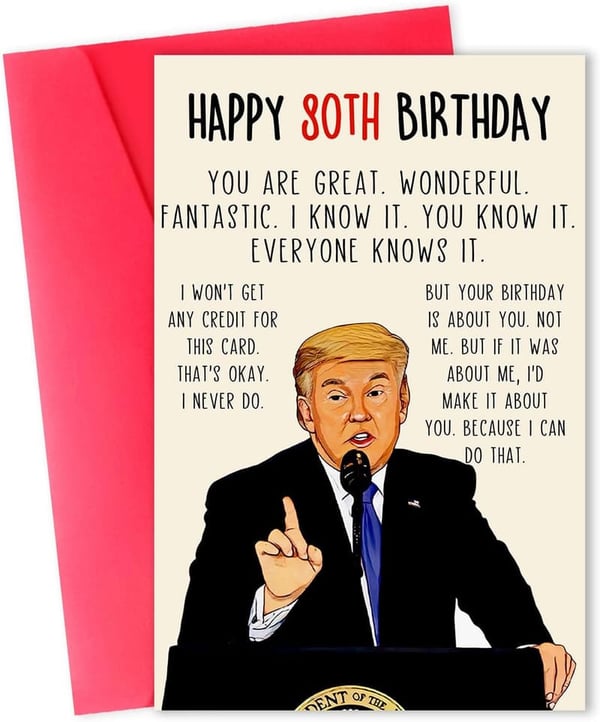 80th Birthday Card - Funny Design for Men and Women