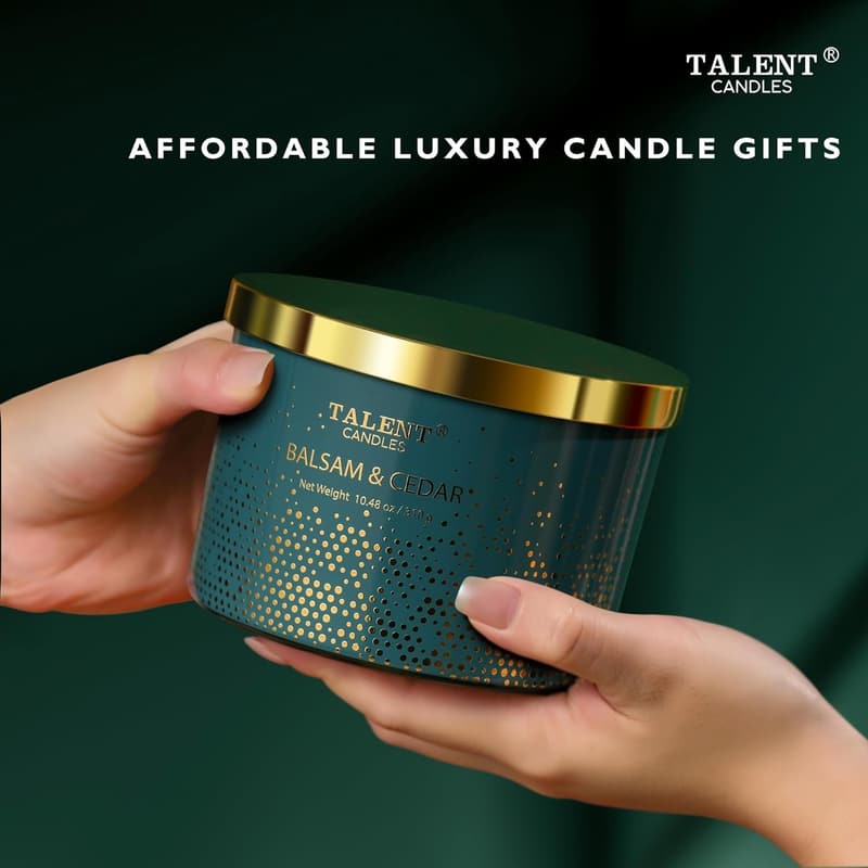 Christmas Pine Scented 3-Wick Jar Candle Gift for Women