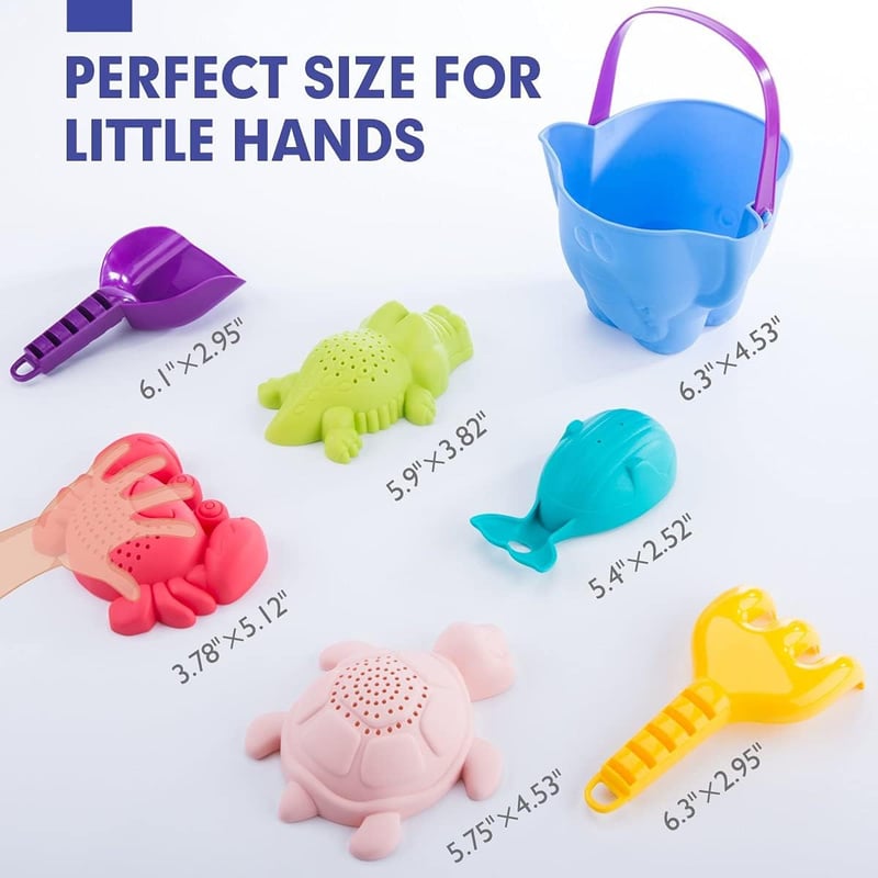Toddler Beach Toy Set - Sand Bucket, Rake, and Shovel