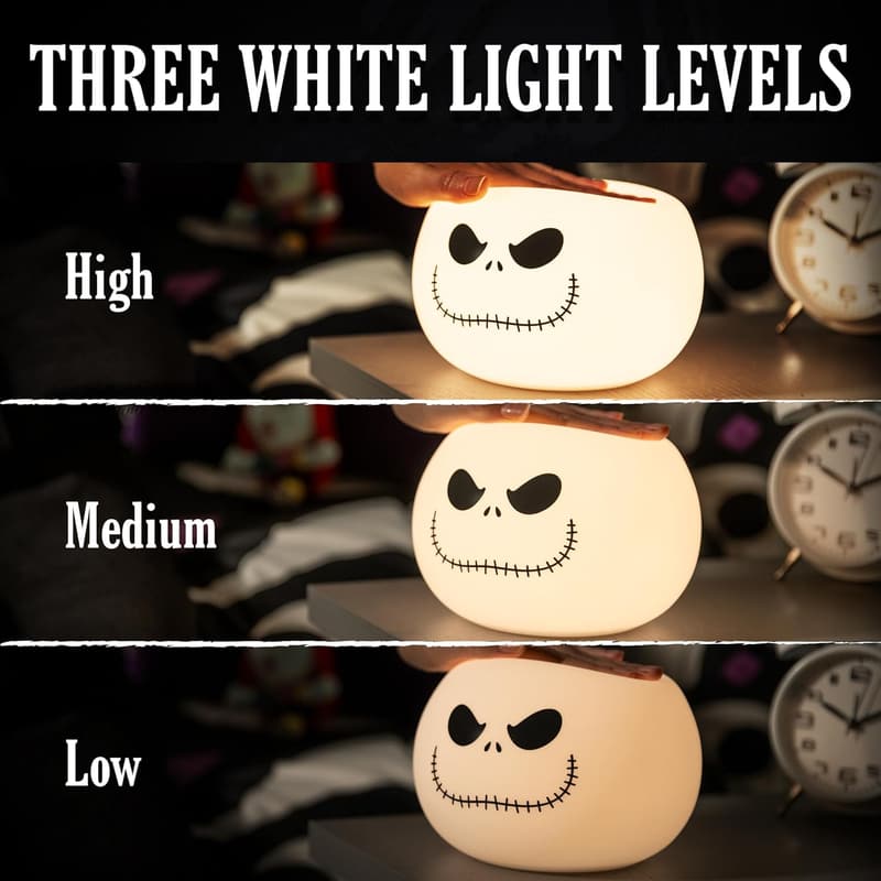 Jack Skellington Color-Changing Night Light - Dimmable Lamp for Kids