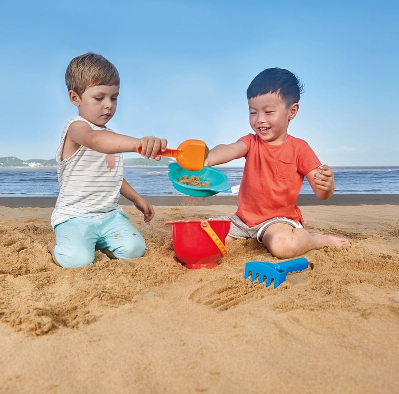 Beach Basics Sand Toy Set for Toddlers - Bucket, Rake & Shovel