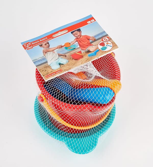 Beach Basics Sand Toy Set for Toddlers - Bucket, Rake & Shovel