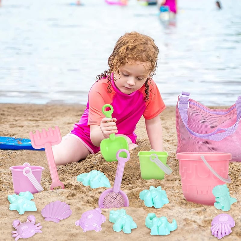 Kids' Beach Sand Toy Set with Bucket, Watering Can & Molds