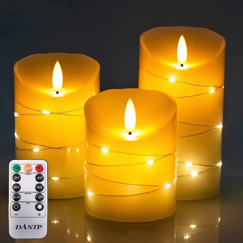 Ivory Flameless LED Candle Set with Remote & Timer