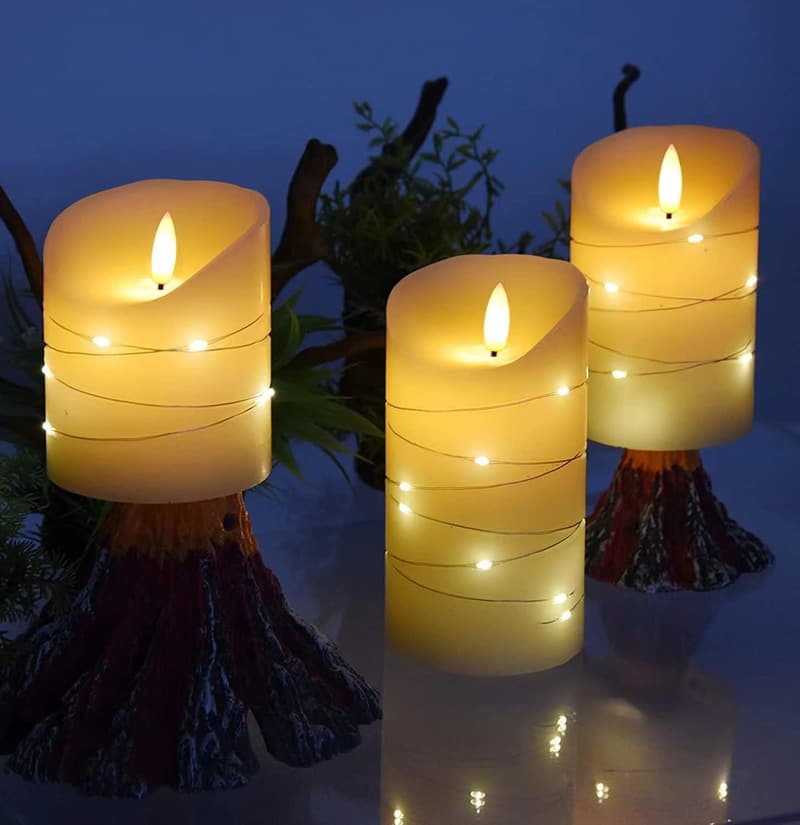 Ivory Flameless LED Candle Set with Remote & Timer