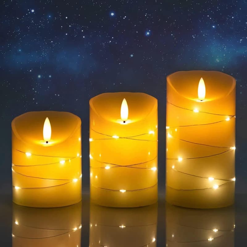 Ivory Flameless LED Candle Set with Remote & Timer