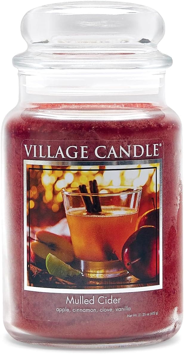 Mulled Cider Scented Candle in Glass Apothecary Jar, 21.25 oz