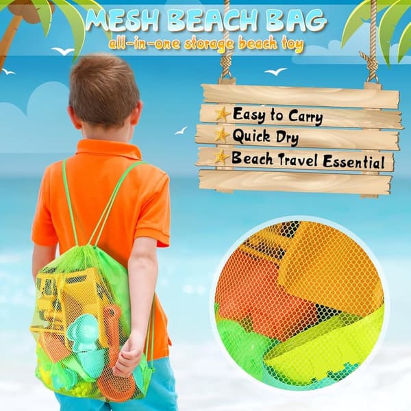 Kids' Beach Sand Toy Set - 29PCS with Buckets & Trucks