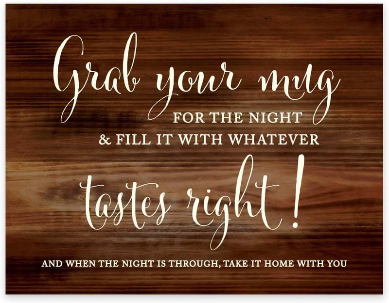 Rustic Wood Wedding Party Sign,