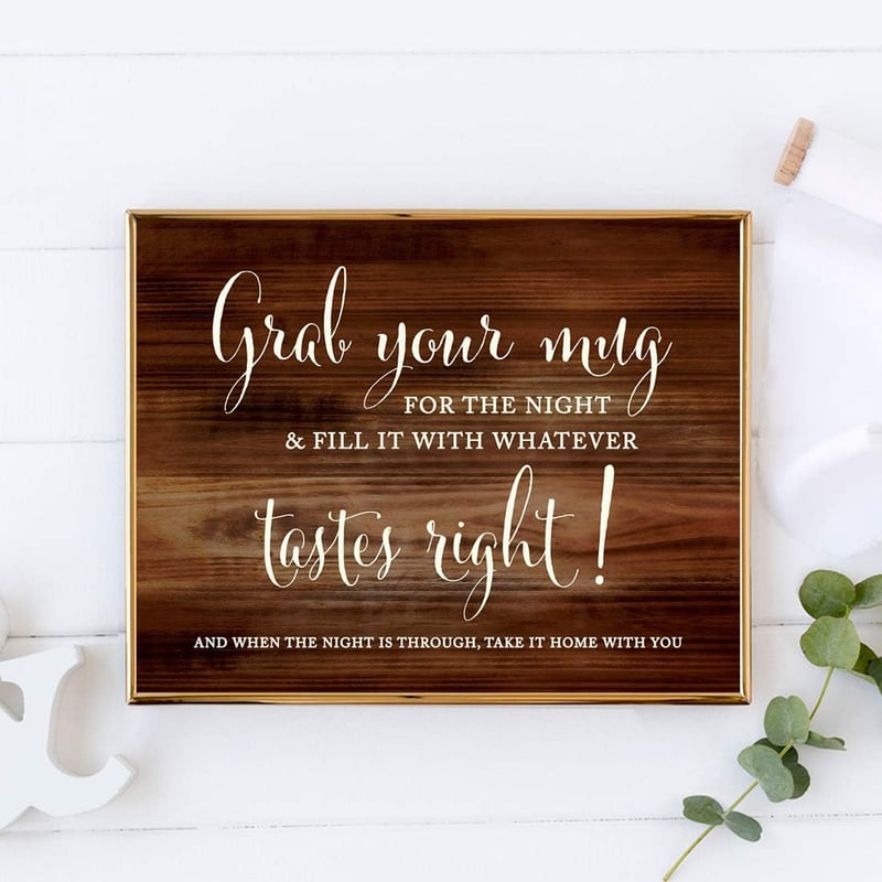 Rustic Wood Wedding Party Sign, 