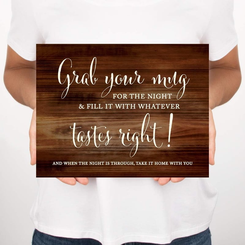 Rustic Wood Wedding Party Sign, 