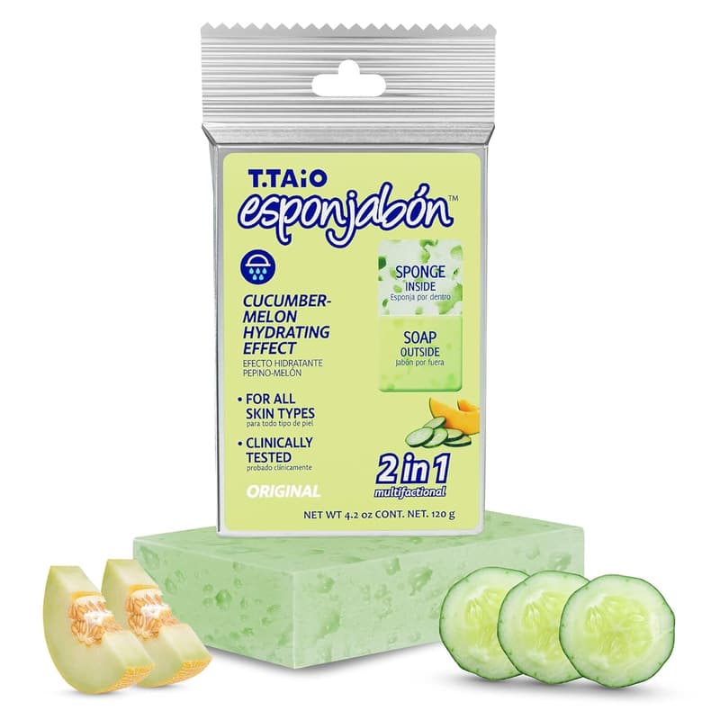 Cucumber & Melon Cleansing Shower Scrubber Sponge
