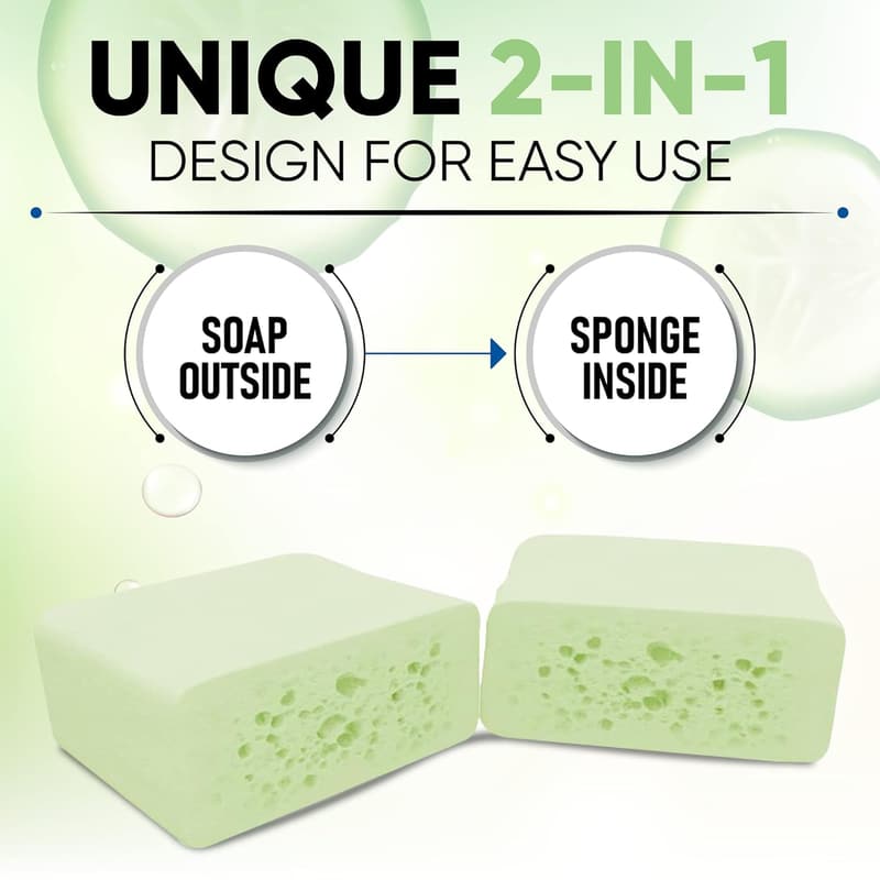 Cucumber & Melon Cleansing Shower Scrubber Sponge