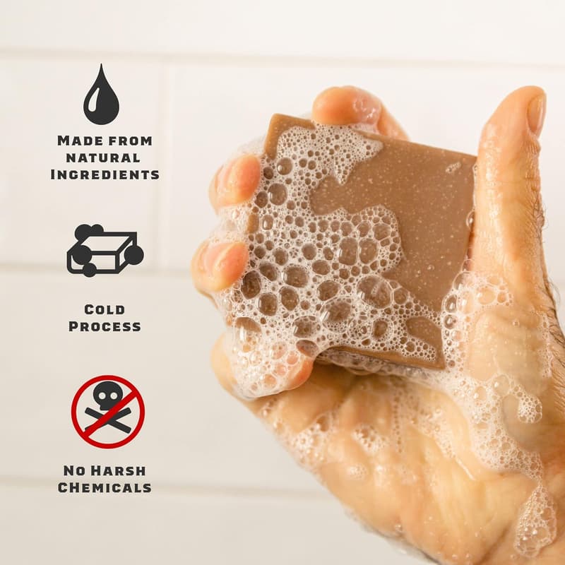 Natural Bar Soap for Men - Pine Tar & Cedar Citrus (5 oz, 3-Pack)