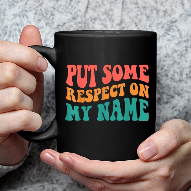 Retro Groovy Ceramic Coffee Mug - Put Some Respect On My Name