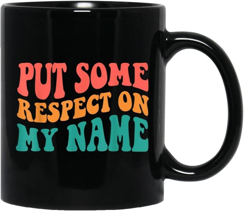 Retro Groovy Ceramic Coffee Mug - Put Some Respect On My Name