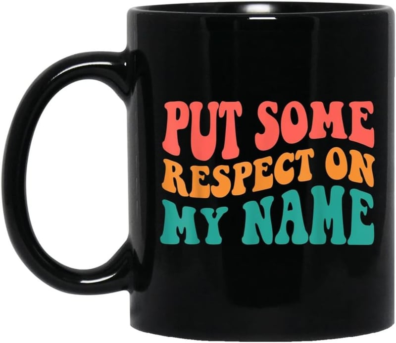Retro Groovy Ceramic Coffee Mug - Put Some Respect On My Name