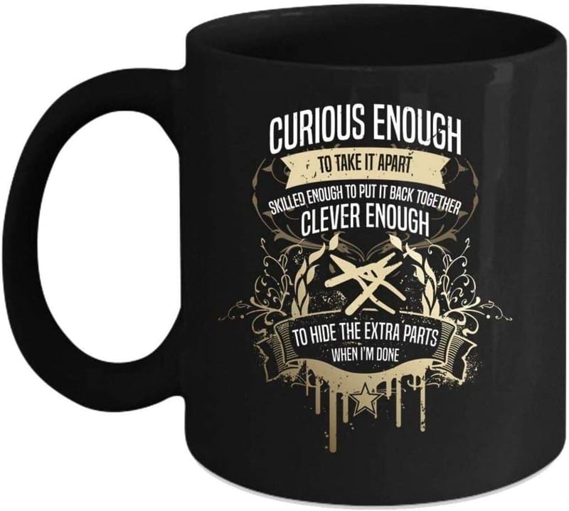 Curious Enough To Take Apart Coffee Mug, 11 oz - Black