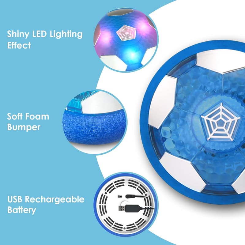 Hover Soccer Ball Set for Kids Age 3-8 with Goals - Blue