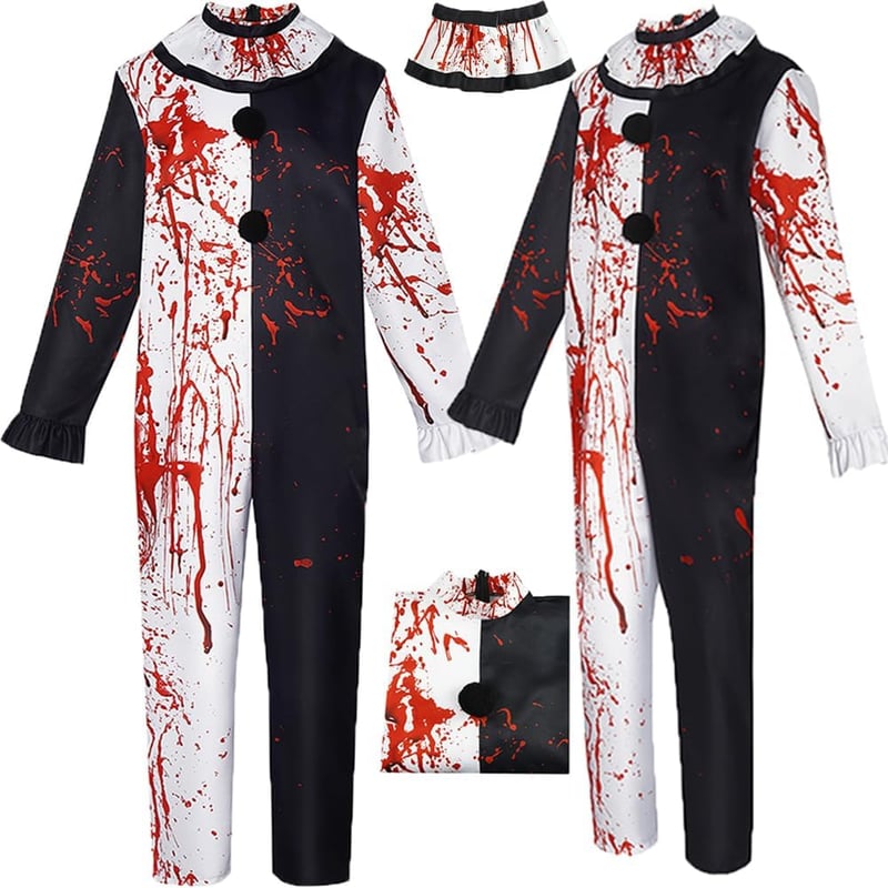 Halloween Men's Clown Full Bodysuit Costume Set