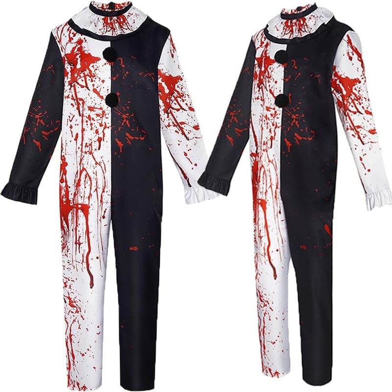 Halloween Men's Clown Full Bodysuit Costume Set