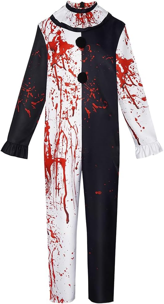 Halloween Men's Clown Full Bodysuit Costume Set