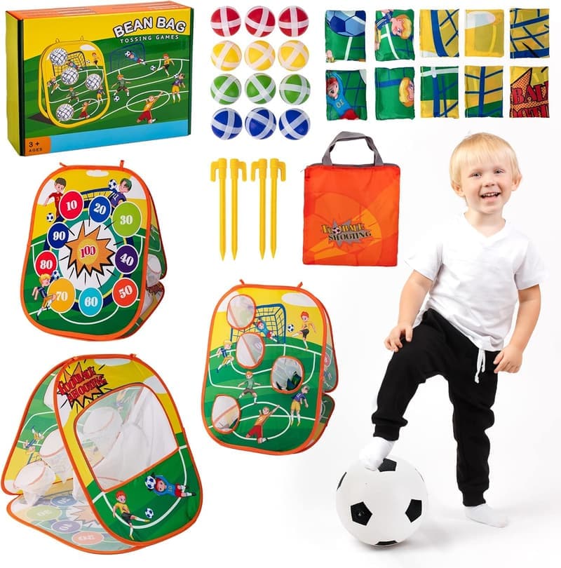 Football Bean Bag Toss Game for Kids, Ages 3-8, Birthday Party