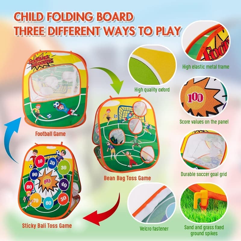 Football Bean Bag Toss Game for Kids, Ages 3-8, Birthday Party