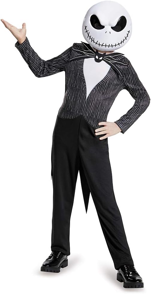 Nightmare Before Christmas Jack Skellington Costume for Kids, Large