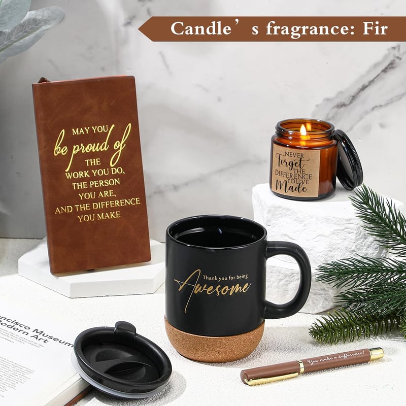 Graduation Gift Set: Inspirational Notebook, Mug, Candle & Pen