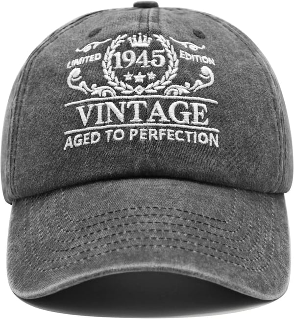 80th Birthday Adjustable Cotton Embroidered Baseball Caps