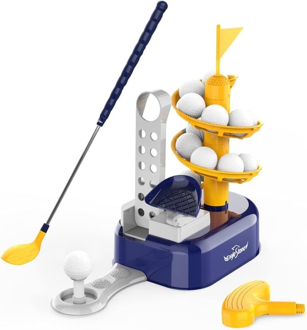 Kids Golf Set with Adjustable Club, 15 Balls & Cart - Ages 3-8
