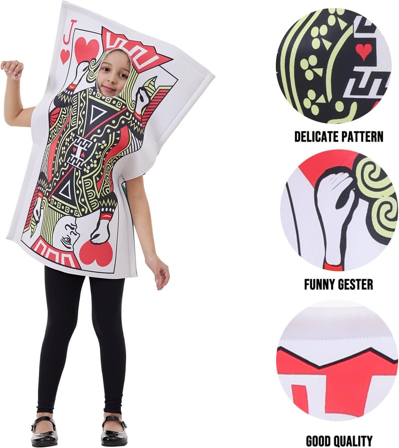 Jack of Hearts Costume for Kids - Poker Card Halloween Outfit