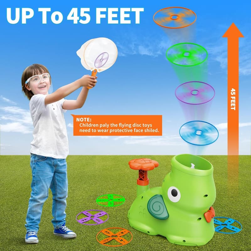 Outdoor Flying Disc Launcher Toy for Kids Ages 3-8, Elephant Game