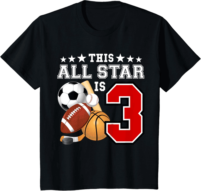 3rd Birthday T-Shirt for Young Sports Stars