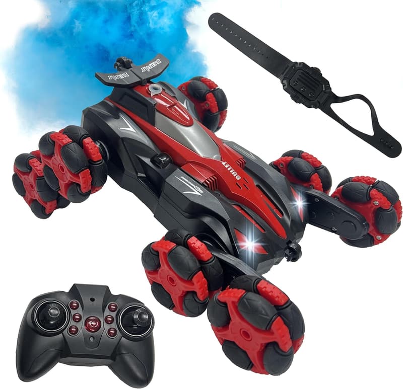 Remote Control Stunt Car with Lights & Spray - Ideal Gift for Kids