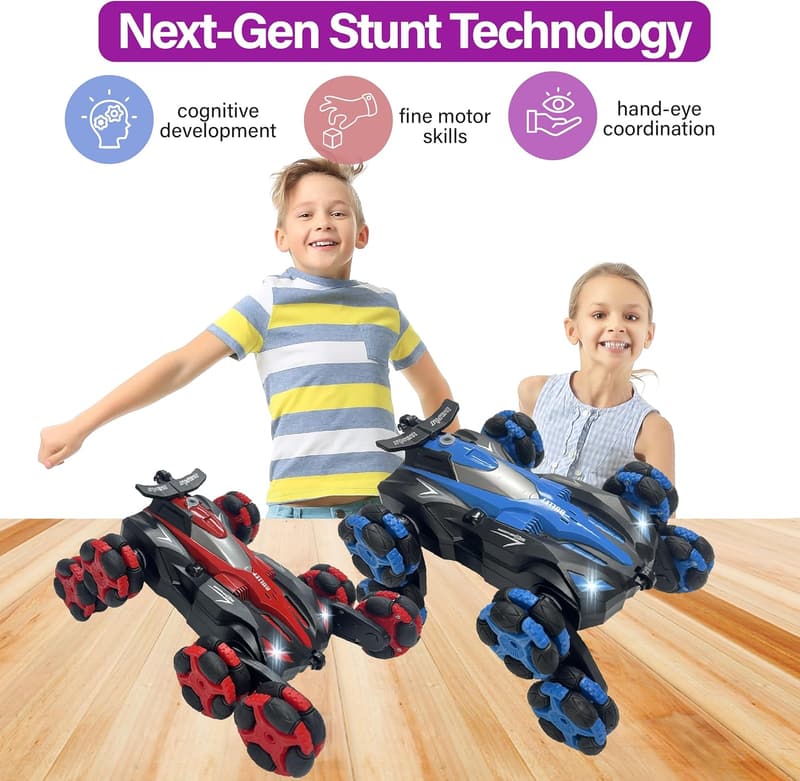 Remote Control Stunt Car with Lights & Spray - Ideal Gift for Kids