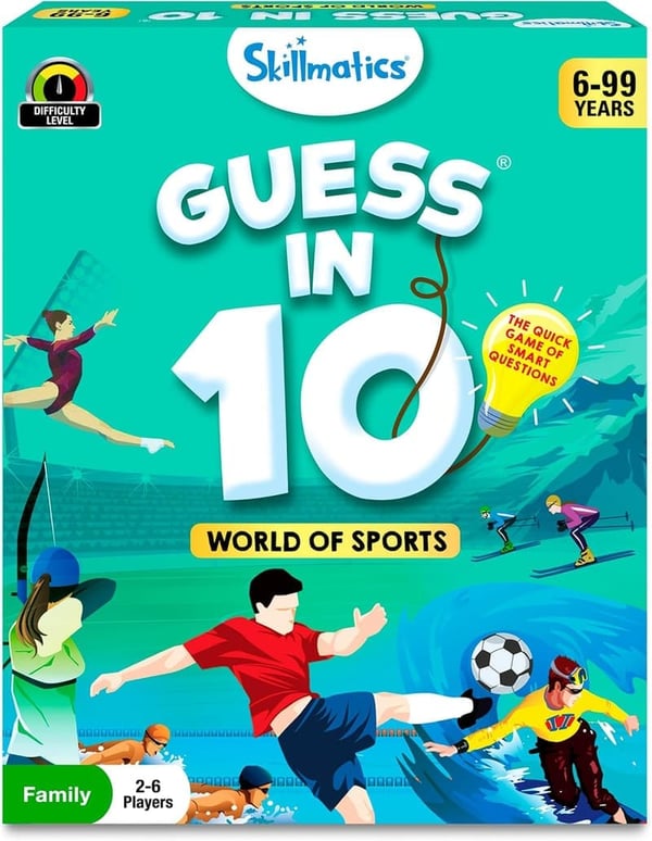Skillmatics Guess in 10 Sports Card Game for Kids Ages 6+