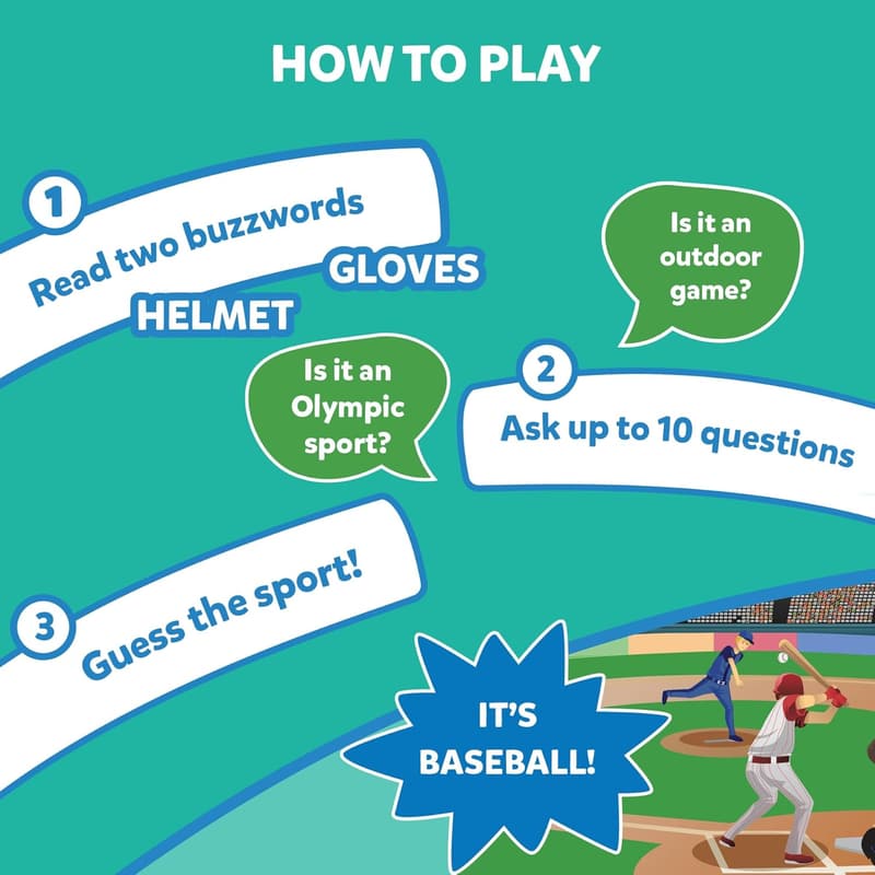 Skillmatics Guess in 10 Sports Card Game for Kids Ages 6+