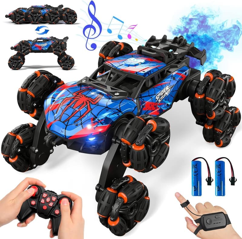 Gesture-Sensing RC Stunt Car with Lights and Music for Kids